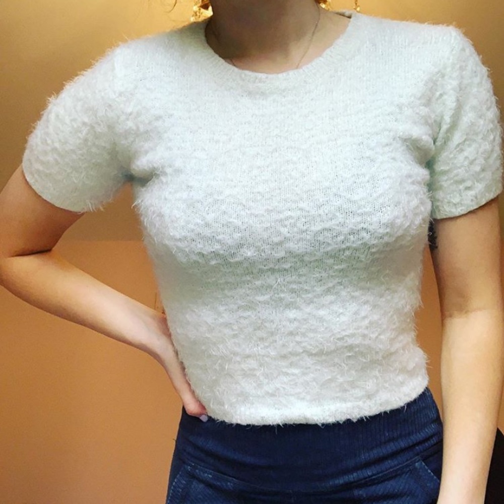 Debut feathery textured top